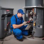 HVAC Technician Servicing Furnace